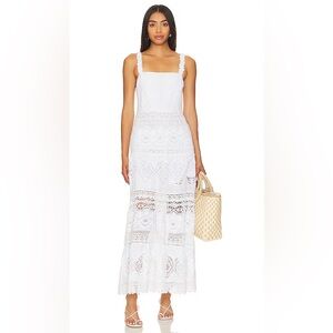 NWT Alice and Olivia Alora Embroidered Midi Dress in White